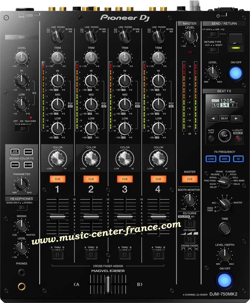 pioneer djm750k djm 750 mk2 noir black table de mixage mixer