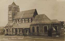 henin lietard beaumont eglise saint st martin pendant la guerre 14-18-1914-1918 carte postale cp cpa