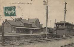 Hénin Liétard beaumont la gare vue interieure quai animée juillet 1910 carte postale cp cpa