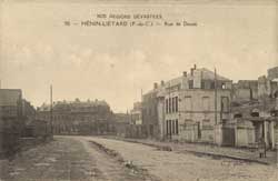 henin lietard beaumont rue de douai apres la guerre 14-18-1914-1918 vue douai vers centre ville