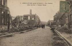 henin lietard beaumont rue pasteur apres guerre 14-18-1914-1918 carte postale animee photo cp cpa